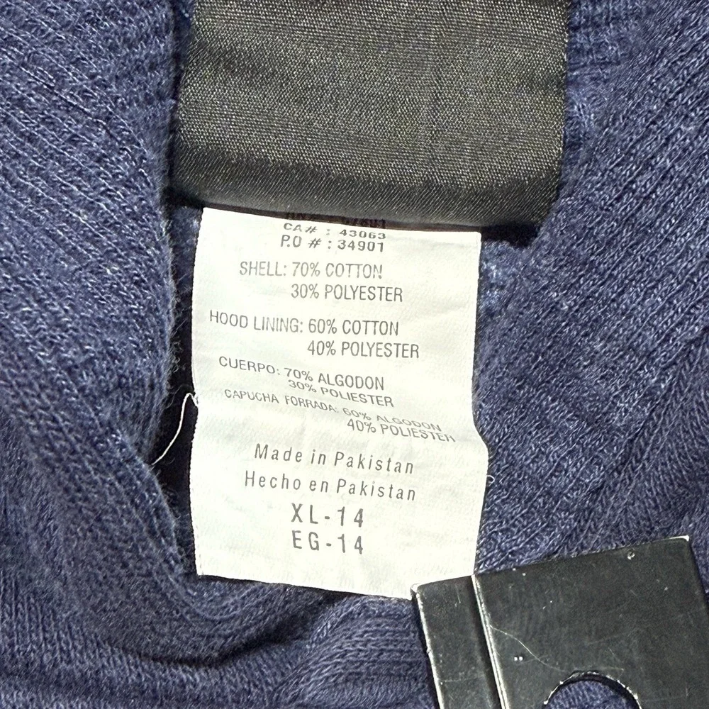 New England Patriots Youth XL 14 Hoodie Distressed Blue Faded Y2K NFL - Picture 7 of 10